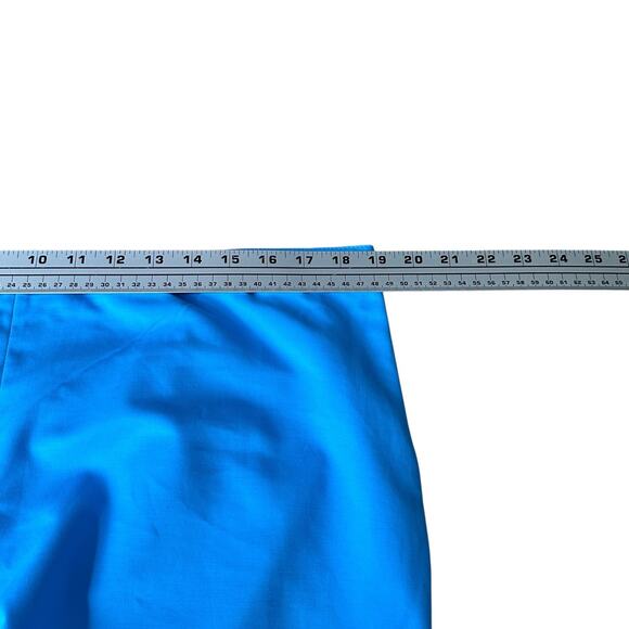 St John Pant Women’s 16 Blue Cotton Stretch Side Zip Wide-Leg Classic Ankle - Picture 7 of 10